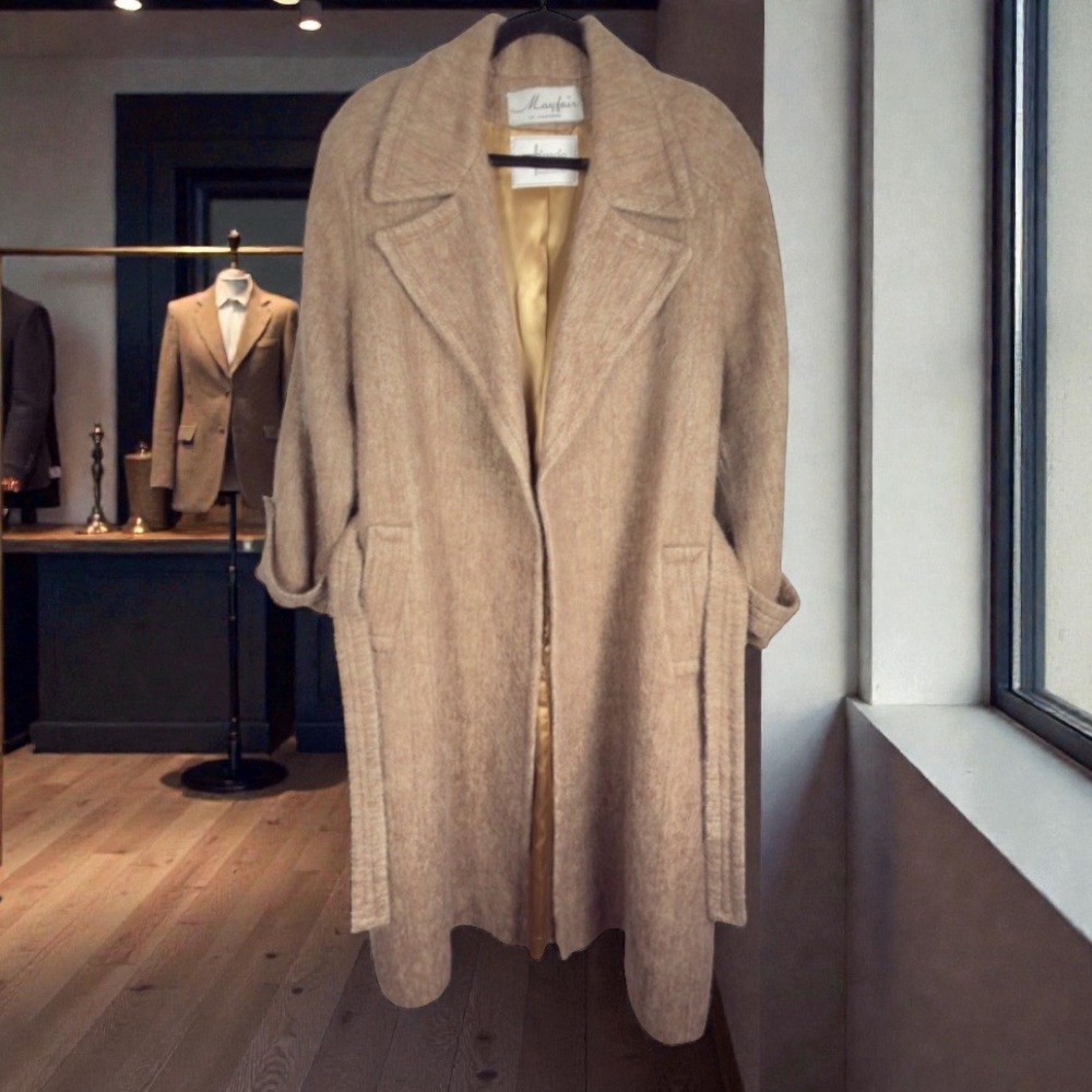 Vintage Mayfair of California Mohair Wool Tan Coat - Picture 3 of 13